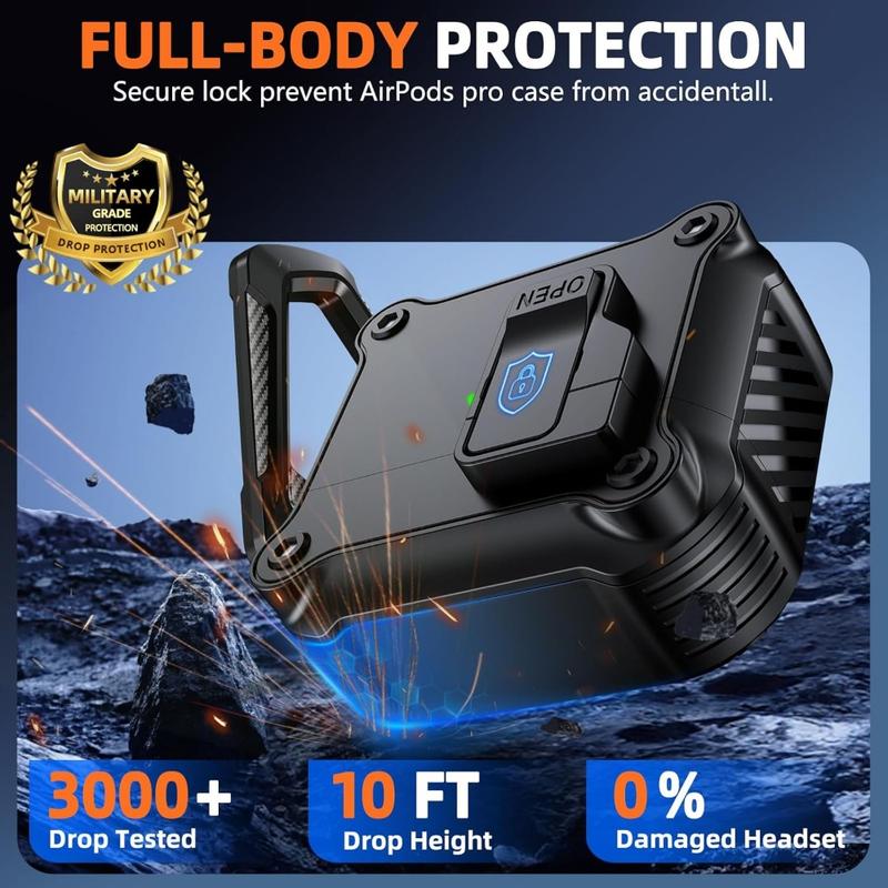 Compatible Case for AirPods 4th Generation, with Cleaner Kit, Automatic Snap Switch Secure Charging Cover for New AirPods 4 [with Active Noise Cancellation] (2024)-Black