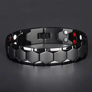 Titanium Steel Bracelet Wide Version Men's Stainless Steel Jewelry Pure Titanium Magnetic Bracelet 8.937 Length 0.709 Width 0.118 Thickness 3.174 Weight jewelry make diy bracelet necklace