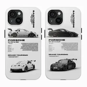 Black & White His & Hers Porsche Themed Phone Case Premium Matte Texture, Protection, Shockproof, Anti-Drop, Anti-Fingerprint For IPhone 17-12, Pro Max, Pro Plus, and Samsung S25-22 Protection Safety