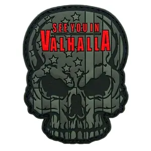 See You Valhalla Skull Odin Viking Patch [PVC Rubber -Hook Fastener -S2]