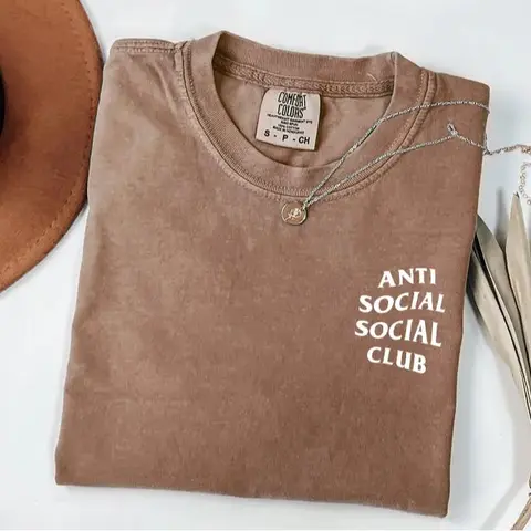 Comfort Colors Anti Social Social Club Shirt, Soft Cotton Unisex Crewneck for Men and Women, Stylish Everyday Tee, Fun Casual Gift for Him or Her