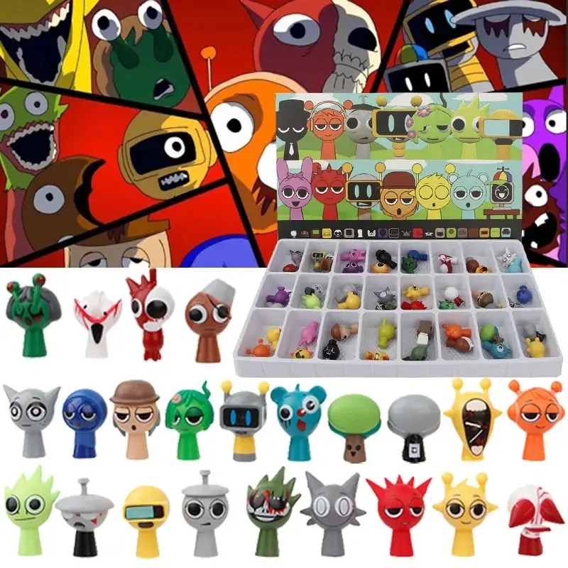 2025 Christmas Advent Calendar Mini Figures Toys Horror Countdown Calendar 24 Days Figure Box Set For Kids XMAS Birthday Gift