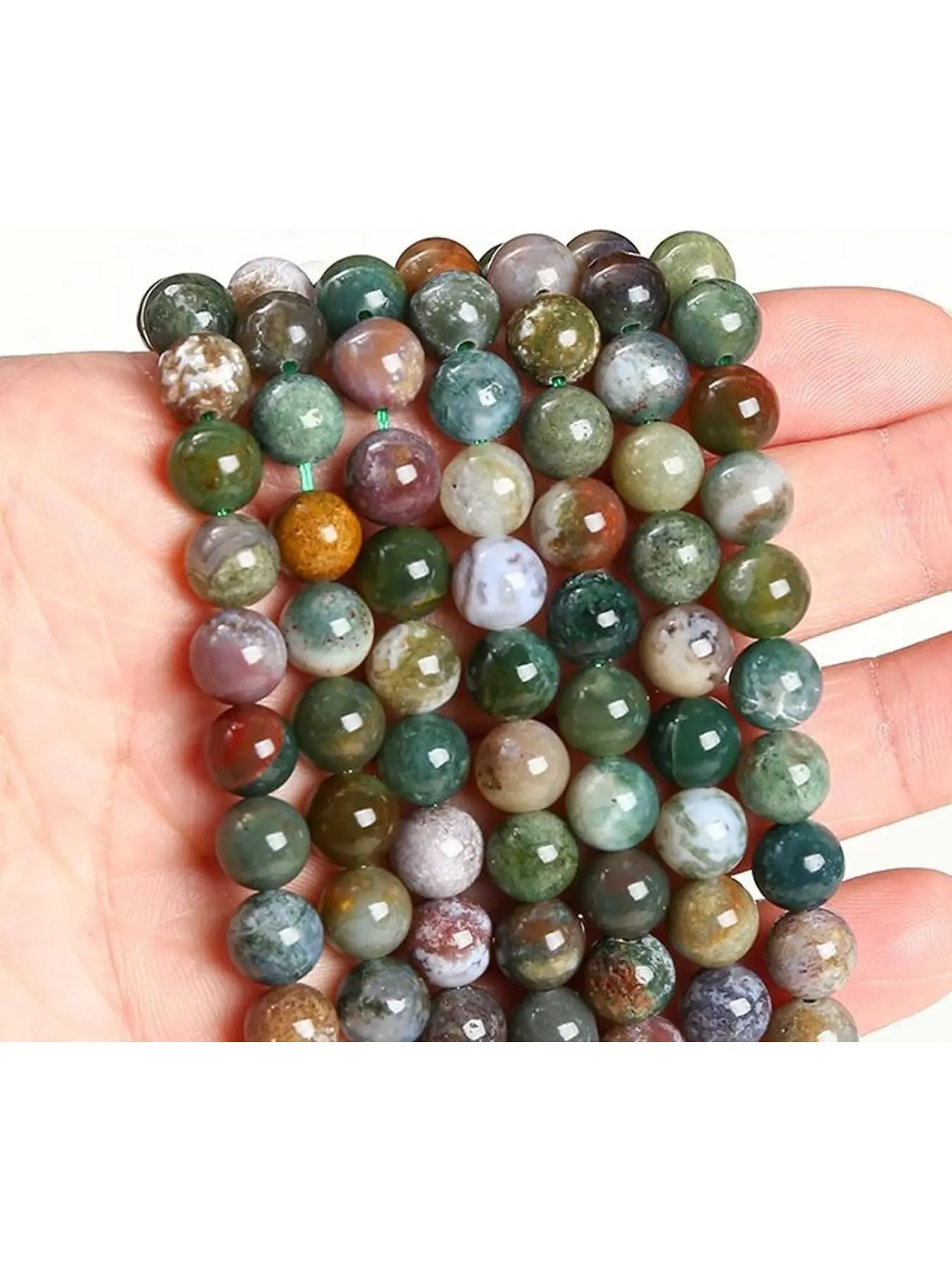 60Pcs Natural Indian Agate Beads, 6mm Round Gemstone Loose Beads Strand (15") for Jewelry Making, DIY Necklace & Bracelet Supplies, Beads for Crafts, Beads For Bracelets, Beading Supplies