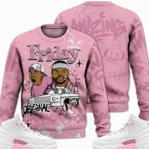 12 Medium Pearl Pink Ugly Sweater, Medium Pearl Pink 12s Outfits Shirt, Meme Friday Streetwear Unisex Sneaker Matching Shirts