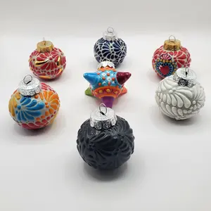 Handpainted Talavera Ceramic Christmas Ornaments
