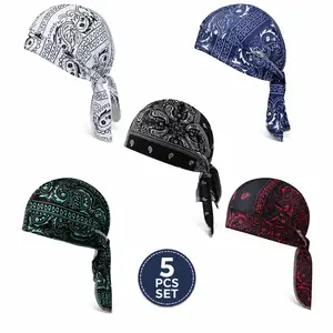 [Summervibes]Cooling Headscarf Cap Set, Motorcycle Pirate Head Wrap Safety Helmet Liner, Elastic Fit Hand Washable Multifunctional Outdoor Headwear for Athletes & Outdoor Enthusiasts