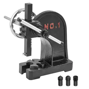 【Summervibes】VEVOR Arbor Press, 1 Ton Manual Arbor Press with Handwheel, 5.9" Maximum Height, Cast Iron Heavy-duty Manual Desktop Arbor Press, Precision Hand Press for Stamping, Bending, Stretching, Forming