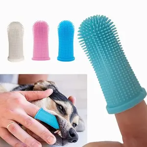 3-Pack Super Soft Pet Finger Toothbrushes, Silicone Dental Cleaning Tool, Portable Dog Cat Oral Care, Easy-To-Use Pet Teeth Cleaner