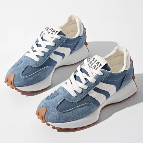 Women's Sporty Casual Color Block Sneakers Stylish Sneaker Trendy Walking Sneaker Spring Fall Fashion Round Toe Low-Top Lace-Up Thick Sole Breathable Outdoor Shoes Thick Soled Sneakers Textile Sneakers