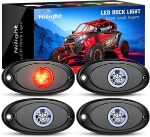 Nilight 4PCS Red LED Rock Lights – Waterproof Under Body & Wheel Well Lights for Car, Truck, SUV, ATV, UTV, Motorcycle, and Boat (Exterior & Interior Use) “dealsforyoudays” decor