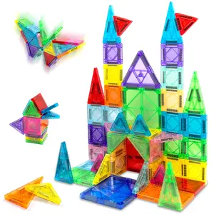 Children's Magnetic Building Block Set, Diamond Colored Window STEM Educational Enlightenment Toy, Happy Day Effectively Cultivating Hands-on Ability, Children's Creative Learning Christmas Birthday Gift