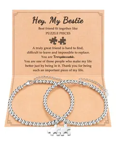 Puzzle Friendship Bracelet Best Friend Jewelry Gifts for Her Birthday Valentine's Day Gifts Daily Clothing Decor Trendy All-match & Exquisite Jewelry