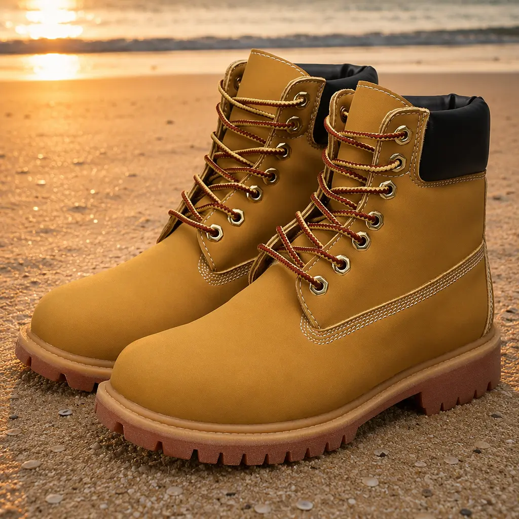 Women's Rugged Outdoor Yellow Ankle Boots - Water-Proof Lace-Up Footwear with Roomy Toe Space, Soft Insole, Platform Outsole, Versatile Daily Work Shoes, Shoe