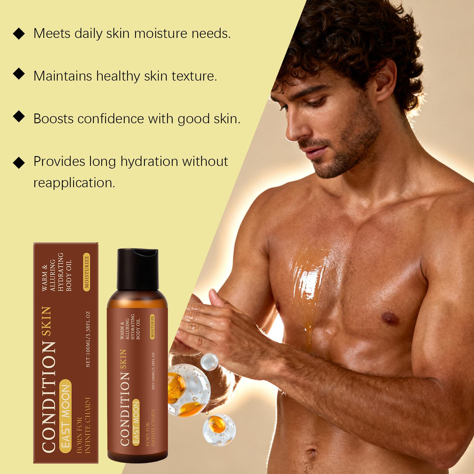 Hydrating Body Oil Deep Nourish All Day Hydrate Non Comedogenic Body Oil for Men Daily Moisturizing Skin Care