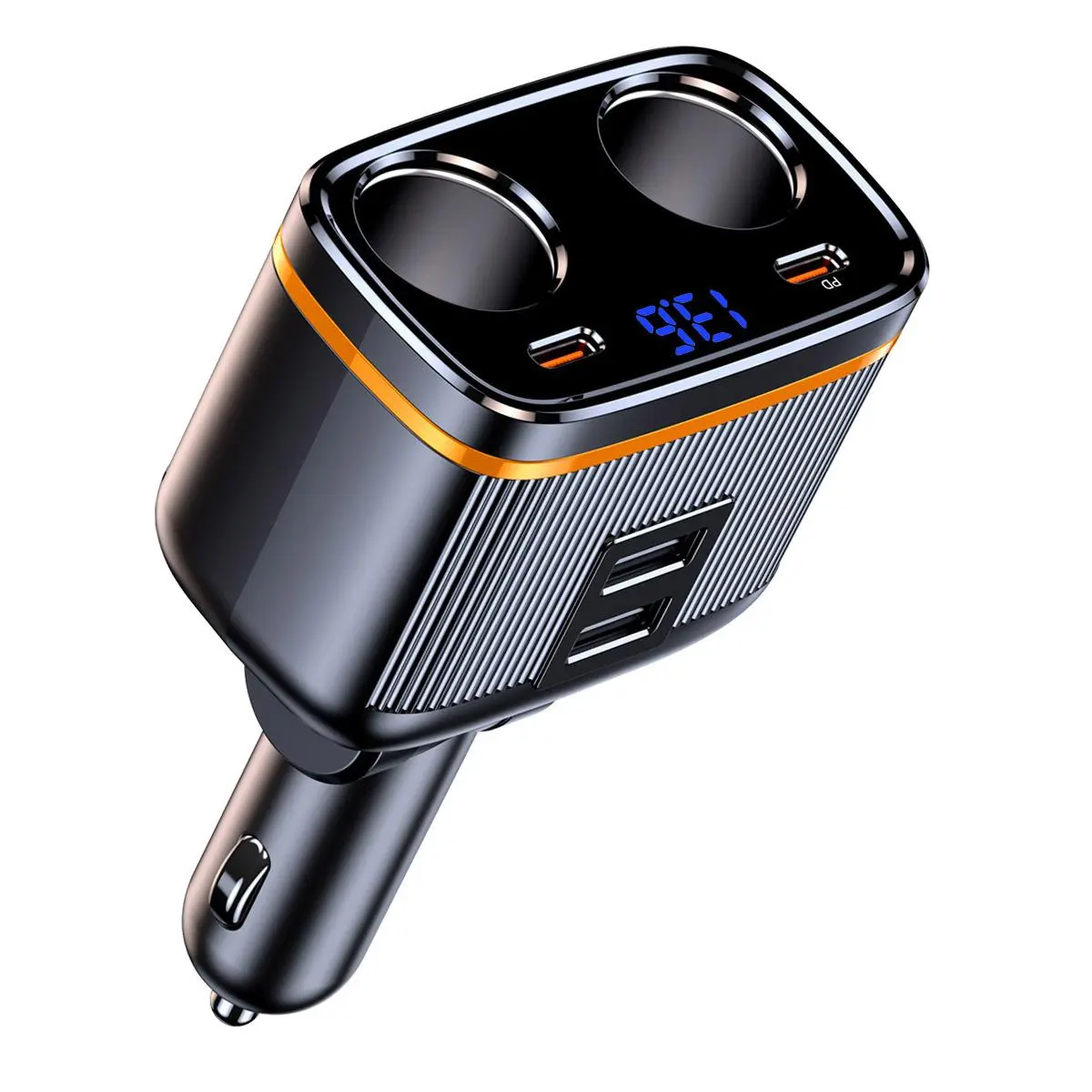 USB C Car Charger, 45W Fast Charging USB Phone Charger, Smart Charging Car Phone Charger with Battery Voltage Detection Function, Electronic Smartphone Charger, Fast Charging Supported, Car Gadgets, Automotive Car Charger, Fast Charging Solution