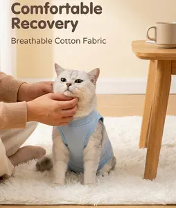 Cat Surgery Recovery Suit Cat Onesie for Cats After Surgery Spay Surgical Abdominal Wound Skin Diseases E-Collar Alternative Wear
