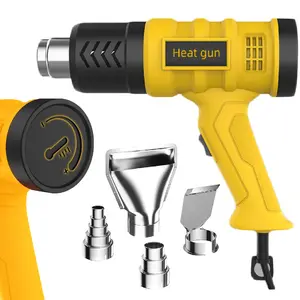 2000W Heat Gun, Heavy Duty Hot Air Gun Kit ,140℉-1202℉（60℃- 650℃）Fast Heating,Variable Temperature Control Overheat Protection with 4 Nozzles Attachments for Crafts, Shrink Wrapping/Tubing, Paint Removing, Epoxy Resin