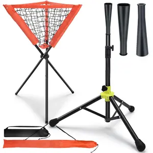 Heavy Duty Baseball and Softball Portable Travel Batting Tee with Baseball Ball .Easy Adjustable Height | Portable & Collapsible.Hitting Tee for Any  Player Baseball