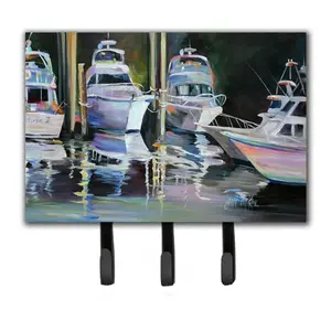 Carolines Treasures  Deep Sea Fishing Boats Leash & Key Holder, Hanger, Hook, Wall Mounted Storage