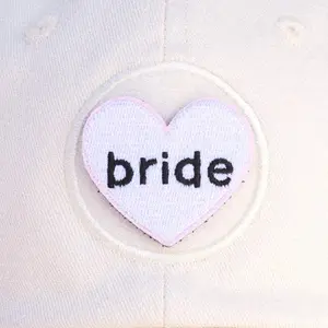 Bride White Heart Hook-backed Patch