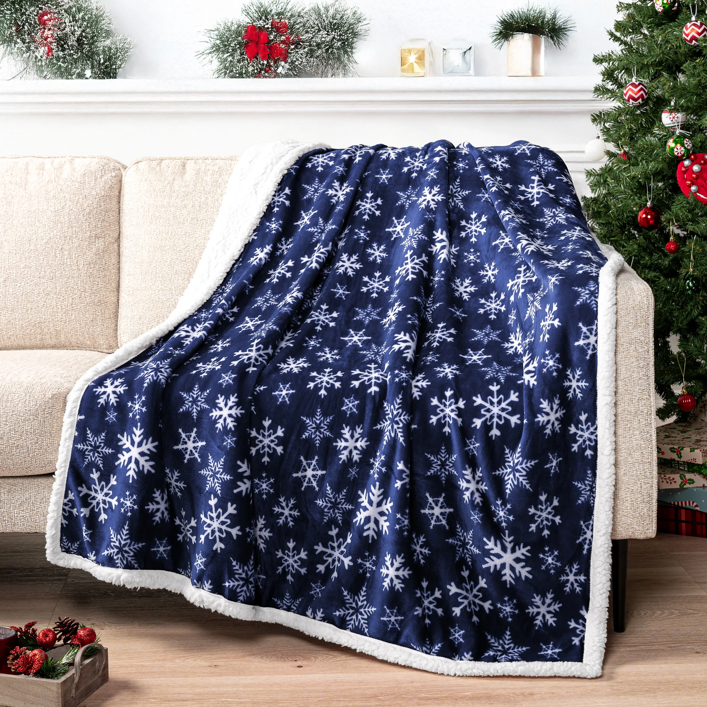 PAVILIA Plush Sherpa Throw Blanket for Couch, Super Soft Reversible Flannel Blankets & Throws for Bed Sofa, Warm Cabin Fuzzy Cozy Fleece Blanket