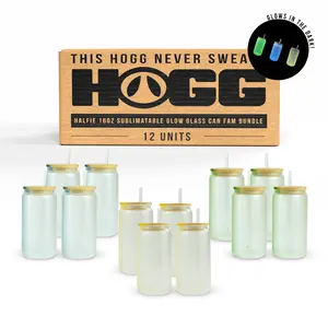 Halfie 16oz Sublimatable Glow Glass Can Fam Bundle (12 Units)