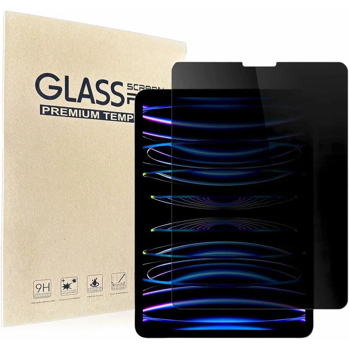 Anti-Spy Tempered Glass Film for iPad Pro 11 inch 4th 2022/ 3rd 2021/ 2nd 2020/ 1st 2018, iPad Air 5th / ipad Air 4th Generation 10.9 inch,  Screen Protector, Anti-Scratch, Anti-Shock