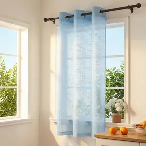 Summer Vibes, 34x63 Inch 4pcs Sheer Curtains for Living Room Bedroom Kitchen Linen Sheer Curtains, Grommet Luxury Black Out Curtains for Windows Apartment L12