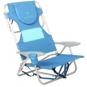 Ostrich Ladies Comfort Backpacker, Outdoor Beach Pool Reclining Chair, Blue