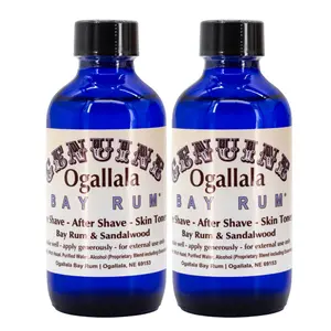 Bay Rum with Sandalwood Scented Aftershave | Pack of 2 | Multiple Sizes | Ogallala Bay Rum