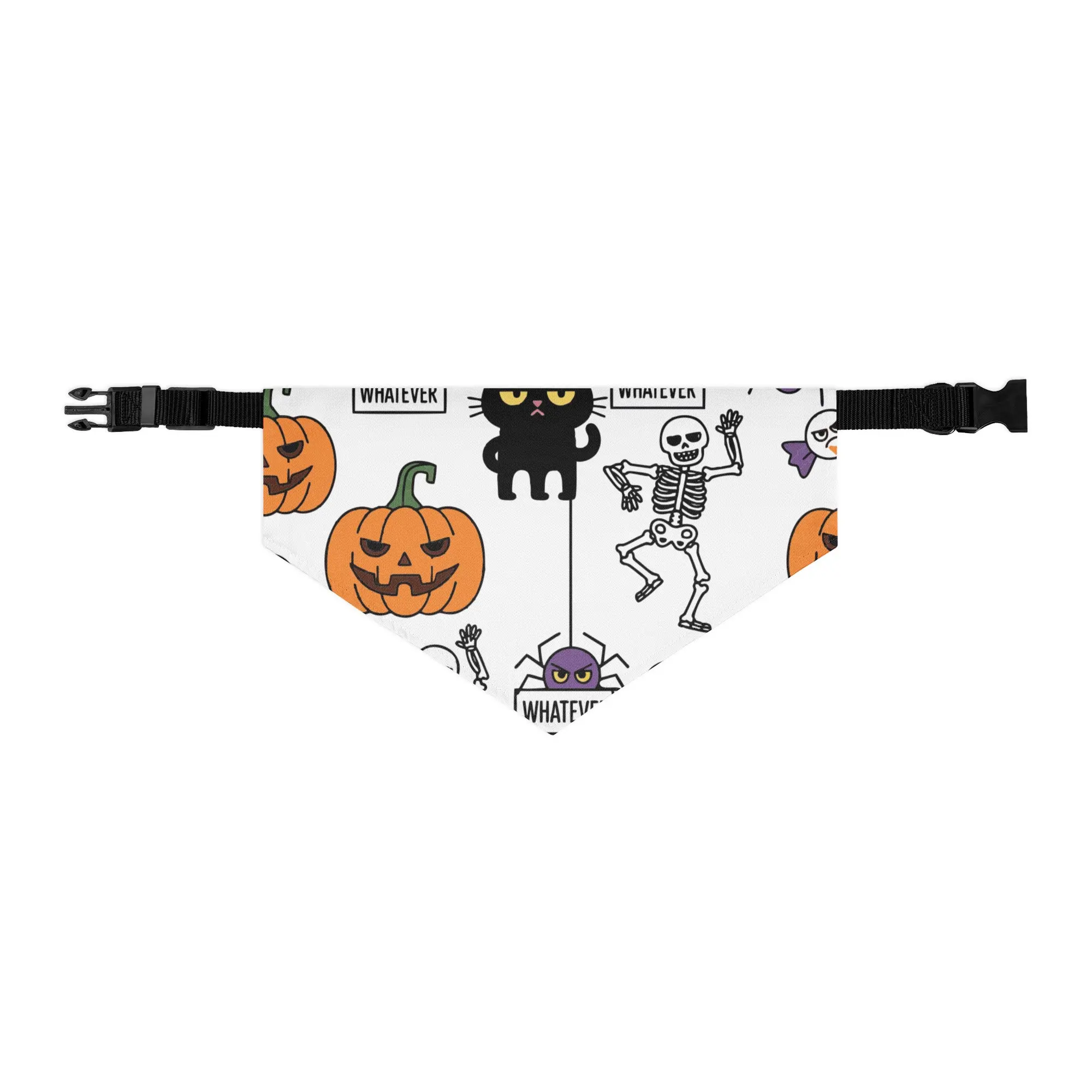 Spooky Spiders & Pumpkins Cat Bandana – Halloween Pet Accessory