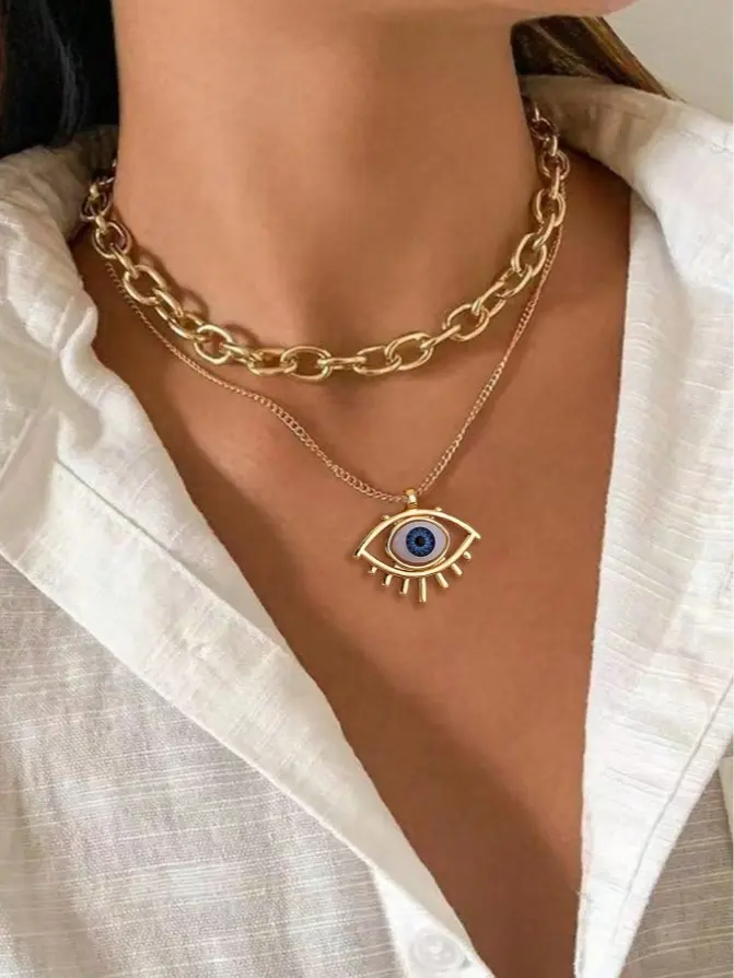 2PCS Minimalist Pendant Necklace Set | Layered Fashion Chain Necklace for Women | Petite Everyday Jewelry Gift