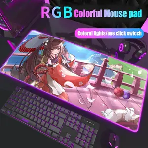 azur lane amagi Mouse Pad Glowing RGB Mouse Pad Design XXL Large Gaming 1000×500mm 900×400mm 800×400mm 600x300mm Mouse Pad - Extended, Thick, Non-Slip Rubber Base Desk Mat with Precision Stitched Edges - Washable Large Desk Pad