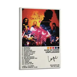 Alice in Chains Unplugged Poster for Bedroom Aesthetic Canvas Wall Art Living Room Posters Painting Picture Print Modern Family Decor Artist Bathroom Poster