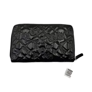 Pre-owned CHANEL h7 Black Patent Leather Printed Wallet 71852