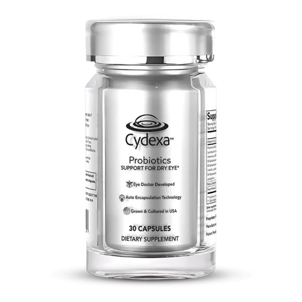Cydexa Probiotics for Dry Eye - 30 Capsules - Eye Doctor Developed - Entrocoat™ Technology - Vegan Capsule - Daily Eye Wellness Supplement