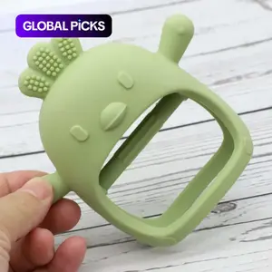 Baby Teether Toy, Cute Sensory Silicone Teether Mitten, 1 Count Anti-Drop Wrist Teether, Solid Color Baby Chew Toy, Newborn Teething Relief Toy #GLOBAL PICKS