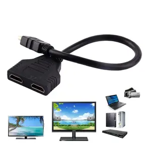 4K HDMI Cable Splitter Adapter 2.0 Converter 1 In 2 Out 1 Male to 2 Female Black