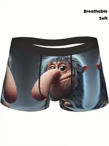 Brainrot Elephant Banana Underwear for Man Soft Breathable Boxer Briefs with Design Print