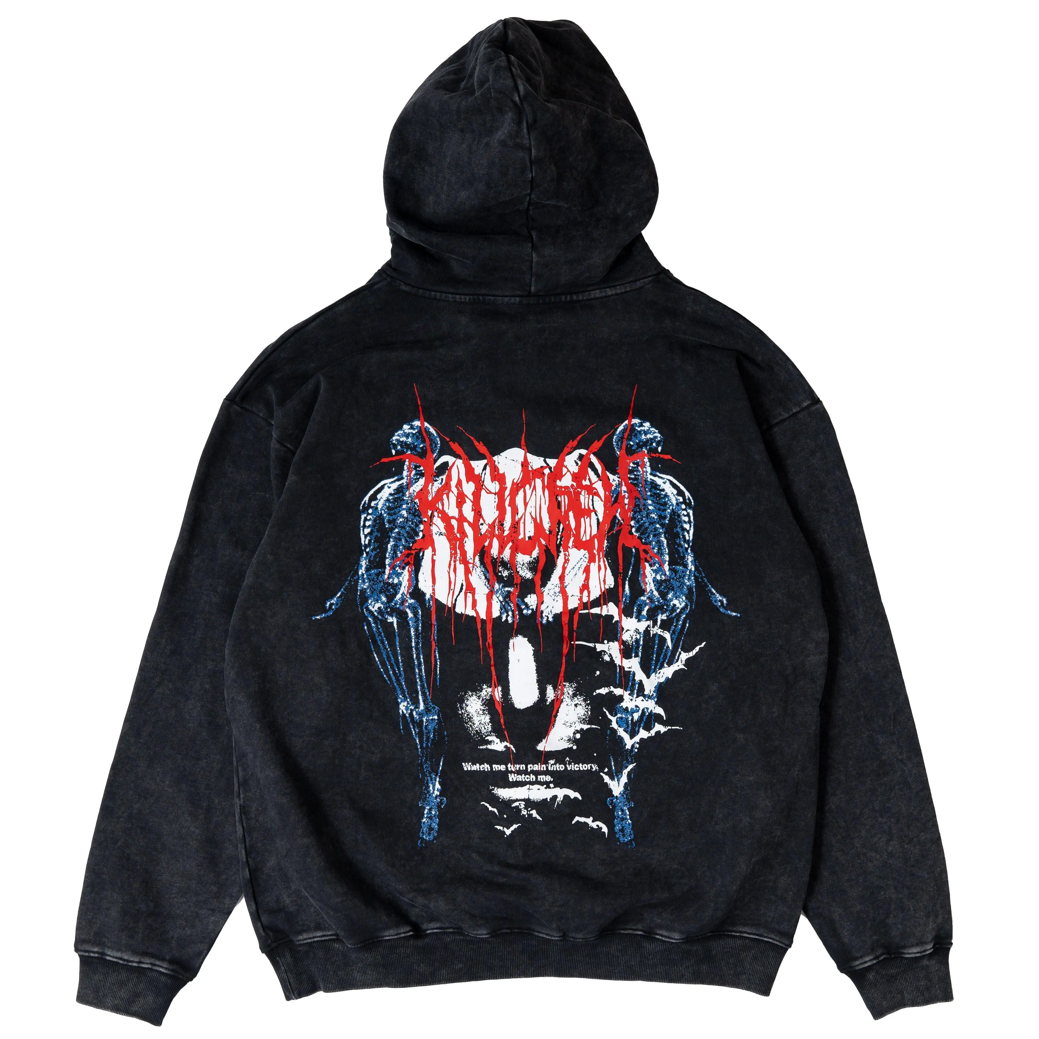 Kill Crew Women's Vintage Drawstring Graphic Hoodie - Oversized, Soft Cotton Pullover, Longsleeves, Lux Watch Me Design Tops, Black Graphic Women's Hoodies, Tie Neck