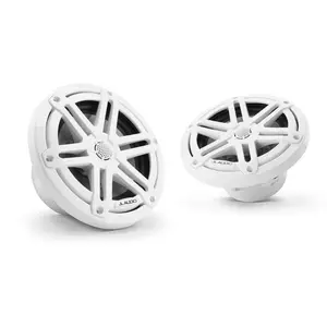 JL Audio M3-650X-S-Gw 6.5" 225W Marine Coaxial Speakers - Gloss White Sports Grills (Pair)