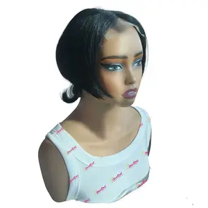 ShowReal 4x4 Pixie Cut Wig Human Hair Straight Short Bob Wigs 4x4 Lace Closure Pre Plucked Frontal Wigs Stylish Pixie Cut Wolf Tail Wig 180% Density