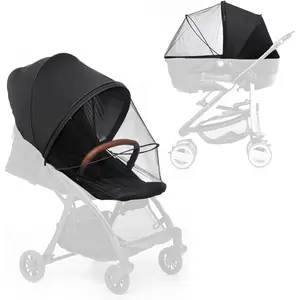 2-in-1 Universal Baby Stroller Sun Shade and Mosquito Net Cover Breathable with Two-Way Zipper Extender