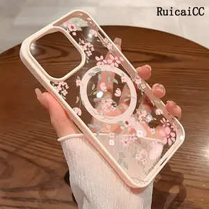 Premium Magnetic Phone Cases for iPhone11/12/13/14/15/16//17/Air/promax/Plus Pink Little Flower 2k cased MagSafe Ready, Anti-Fall, Springtok and Ultra-Thin Design | Perfect for Everyday Use Screen Protector Resistance