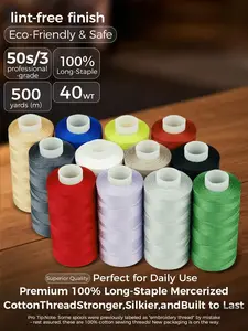 Simthread Ultra-Soft 100% Cotton Thread Set - 12-Color/550Yards - Professional Crafting Essential Superior Quality Generous Length