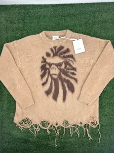 BAPE Black Japan Distress Knitted Sweater Light Beige Size XL