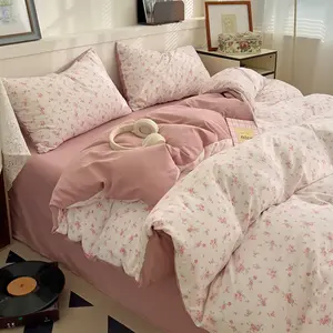 Floral Pattern Bedding Set, 1 Count Bedspread & Pillowcase without Filler, Soft Comfortable for Home Bedroom, Modern Bedding Set