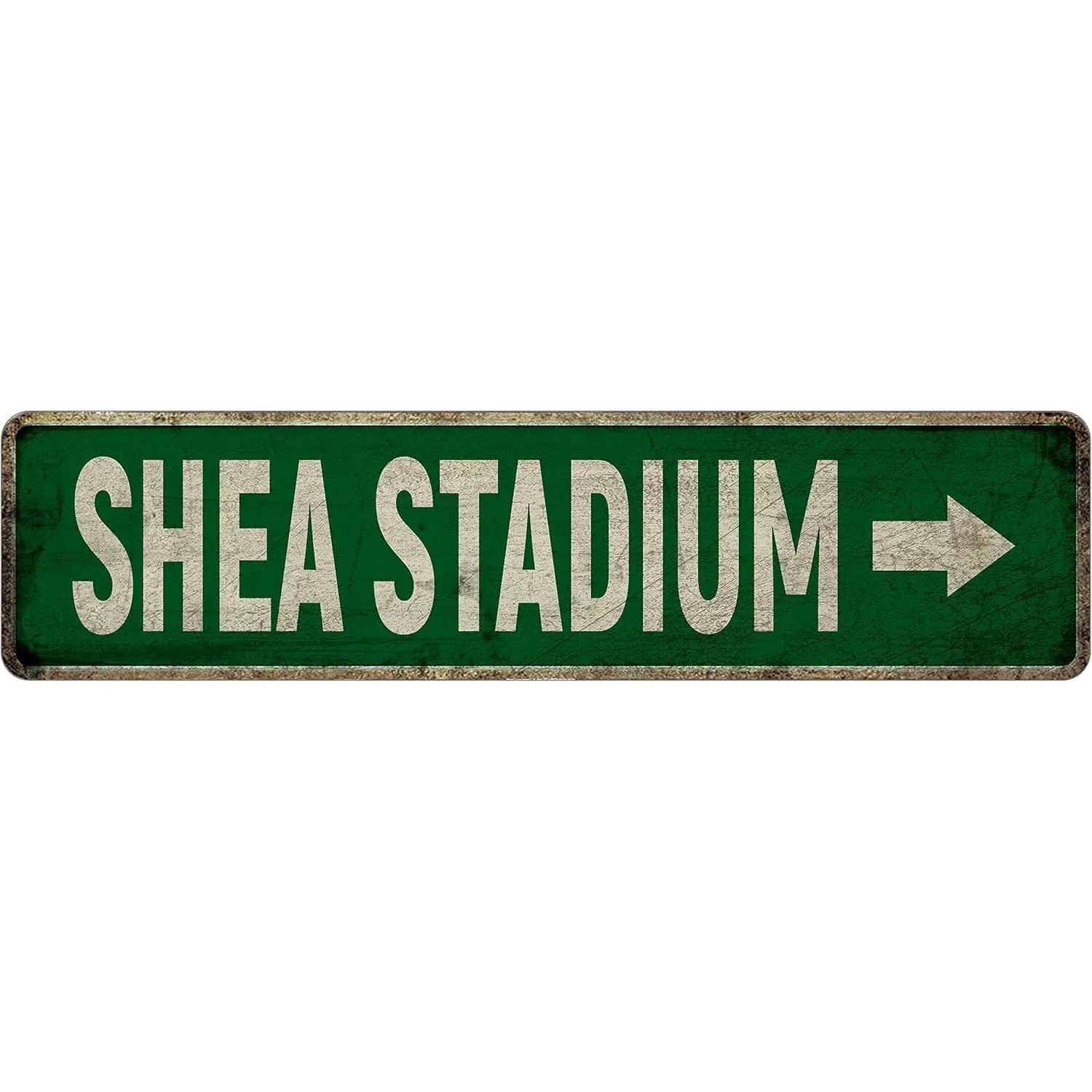 Metal Tin Sign Shea Stadium sign Retro Aluminum Metal Sign for Street Home Office Garden Decor 4×16 Inches