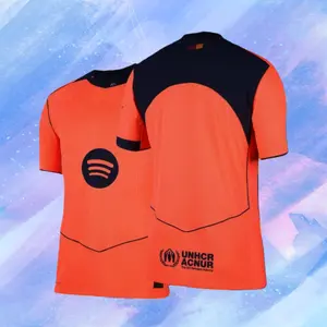 25 26 Third Away Kit Orange Short Sleeve Soccer Jersey Fans Version