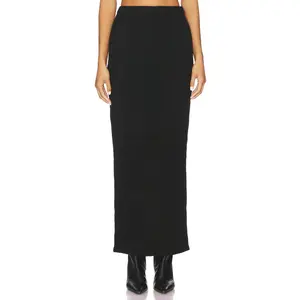 ALL THE WAYS Elsie Knit Maxi Skirt in Black